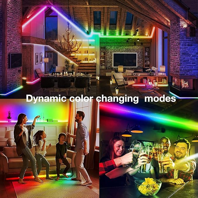 DAYBETTER 100ft Smart IC LED Strip Lights, BGRIC LED Lights for Bedroom, DIY Multiple Colors on One Line, App Control Color Changing Strip Lighting Music Sync Home Decor(1 Roll)