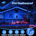 Decute 500LED 164FT Fairy String Lights Halloween Lights Silver Wire with Remote, Firefly Starry Light for DIY Christmas Tree Costume Wedding Party Table Centerpiece Decor Blue