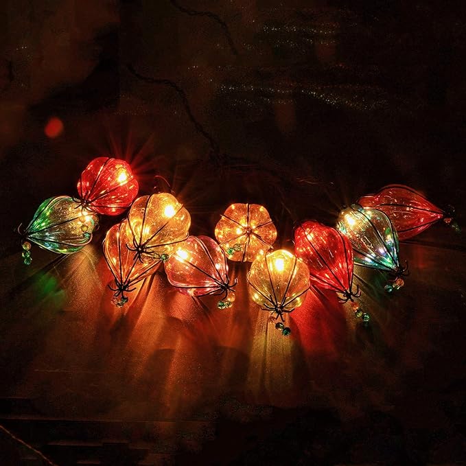 Vigdur Multicolor - Decorative String Lights Plug in with 10 Bulbs Connectable, Indoor Outdoor Patio Lights for Party Wedding Bedroom Bistro Cottagecore Decor