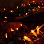 Twinkle Star 50 LED Battery Operated Halloween Lights 16 ft Mini String Lights, Waterproof Tree Lights with 8 Lighting Modes, Indoor Outdoor Patio Garden Party Wedding Decorations, Orange