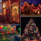 Brightown Multicolor Christmas Lights Ceramic, C9 25 Feet Vintage Incandescent Lights with 25 Opaque Bulbs for Patio Fence Roofline Outdoor Indoor Holiday Christmas Decorations