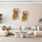 Artificial Hanging Flowers Plants for Outdoor Fall Decoration, 2PCS Faux Silk Daisy UV Resistant Look Real for Outside Home Indoor Planter Porch Window Yard Mums Autumn Decor(Orange Brown)