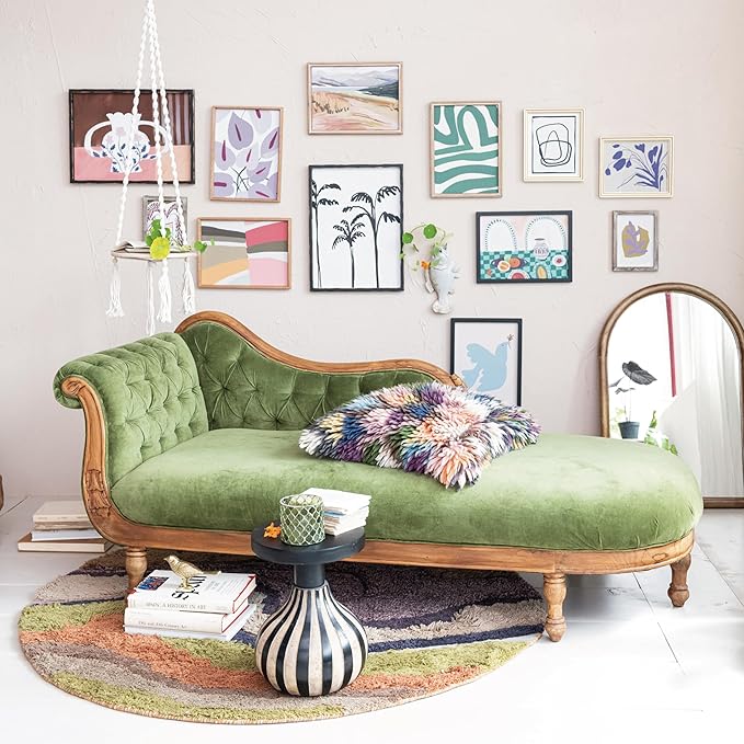 Creative Co-Op Arched Mango Wood Wall Mirror, Natural