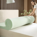 ZINUS 3 Inch Green Tea Memory Foam Mattress Topper, Smaller, More Convenient WonderBox Packaging, Pressure-Relieving Layers, CertiPUR-US Certified, Short Queen