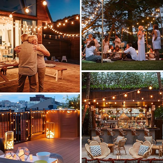 80FT Outdoor G40 LED Globe String Lights Dimmable Waterproof Shatterproof Light Strings with 40 Bulbs Connectable Commercial Hanging Lights for Christmas Patio House Backyard Balcony Party