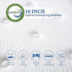 Coolvie 10 Inch Queen Mattresses, Queen Size Hybrid Mattress Built in Pocketed Coils and Gel Memory Foam Layer, Low Motion Transfer & Breathable Bed in A Box