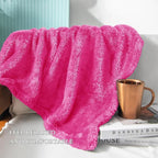 Exclusivo Mezcla Plush Fuzzy Fleece Throw Blanket Extra Large, Super Soft, Fluffy and Warm Blankets for Couch, Bed, Suitable for All Seasons (50x70 Inches, Hot Pink)