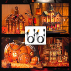 Accessory Cord with One LED Light Bulb - 6ft Cord with On/Off Switch for Halloween Pumpkin, DIY Craft Projects, Paper Lantern Halloween Decoration, Village House, Holiday Ceramic Trees, 2 Pack, Orange