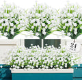 AGIRL 24 Bundles Artificial Flowers for Outdoor,No Fade Fake Plastic Flowers Faux Plants for Decoration Hanging Planters Indoor Outside Garden Porch Window Box Home Wedding Farmhouse