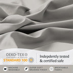 LuxClub 4 PC Queen Sheet Set, Deep Pockets Wrinkle Free Cooling Bed Sheets Hotel Bedding for Women, Men, Kids & Teens, Includes 1 Fitted Sheet, 1 Flat Sheet and 2 Pillowcases - Silky Soft Light Taupe