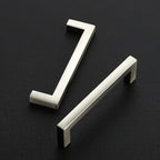 Ravinte 5 Pack Solid 3-3/4 Inch Center to Center Slim Square Bar Dresser Drawer Handles Kitchen Cabinet Handles Brushed Nickel Drawer Pulls Kitchen Cabinet Hardware Pulls