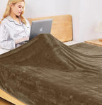 Fleece Blankets for All Season - Premium Lightweight Anti-Static Throw for Travel Size Bed Extra Soft Brush Fabric Warm Sofa Thermal Blanket 51" x 60"(Taupe)
