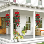 RECUTMS Hanging Flowers Artificial Plants 2PCS 3.3Ft Rose Vine Flower for Home Room Garden Wedding Indoor Outdoor Decoration (Red)