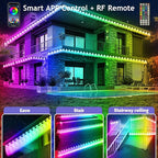 300Ft Outdoor LED Strip Lights Waterproof,Music Sync RGB IP68 Outside Led Light Strips Waterproofs with App and Remote,Exterior Led Rope Lights Waterproof for Deck,Balcony,Roof,Garden,Pool