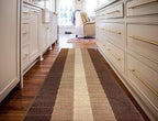 Custom Size Modern Geometric Pattern Carpet Runner Rug for Hallways, Slip Resistant Latex Rubber Backed, 31 inch Wide X Customized Length, Squares Brown, 31 inch X 34 feet