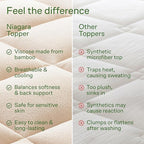Ultra Soft Twin XL Size Mattress Topper - Viscose Made from Bamboo Pillow Top Mattress Pad for Back Pain Relief - Naturally Cooling for Hot Sleepers, Beige