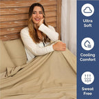 Split King Size 5 Piece Sheet Set - Comfy Breathable & Cooling Bed Sheets Set - Hotel Luxury Bedding for Women, Men, Kids, Teens, Boys & Girls - Deep Pockets & Wrinkle Free - Tan (Heathered Sheets)