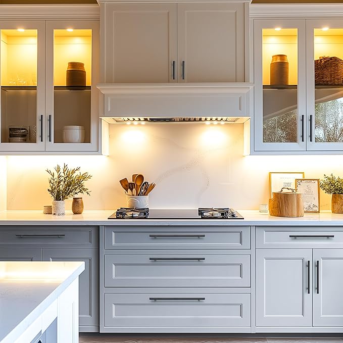 JOY DECOR 60 Pack Cabinet Handles, Black Cabinet Pulls, 8-3/4 in Hole Center Kitchen Hardware, Stainless Steel T Bar Handles for Dresser Drawers