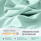 LuxClub 4 PC Sheet Set Bed Sheets Deep Pockets 16" Eco Friendly Wrinkle Free Cooling Machine Washable Hotel Bedding Silky Soft - Aquamarine California King