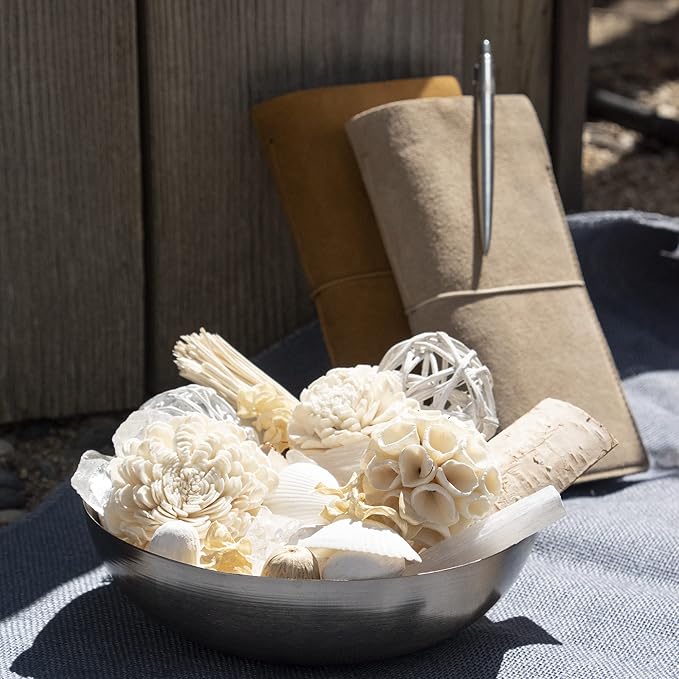 ANDALUCA 20 oz Botanical Crystal Potpourri Bag & Fragrance Vial Included Selenite Crystals, Scented (White Selenite Sandalwood)