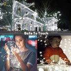 6 Pack 100 LED Fairy Lights Battery Operated with Remote, 33FT Waterproof Twinkle Lights with Timer & 8 Modes, Fairy String Light Outdoor Indoor for Bedroom Classroom DIY Christmas Decor (Cool White)