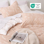 Bedsure Full Comforter Set - Dusty Rose Bed Set, 3 Pieces Cute Floral Bedding, 1 Soft Reversible Botanical Flowers Comforter and 2 Pillow Shams