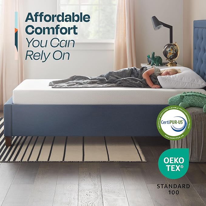 Linenspa 6 Inch Gel Infused Memory Foam Mattress – Full Size – Medium Firm - Low Profile Bed - Mattress in a Box - Youth or Kids Bedroom - Pressure Relieving and Breathable – CertiPUR-US Certified