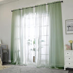 Chyhomenyc Extra Long Sage Green Voile Sheer Curtains 120 Inches Long 2 Pack, Window Drapes for Wedding Arch/Birthday Party/Hallway Window Guest Room Country House, 42Wx120L inch, 10FT L