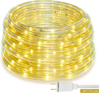 48ft Warm White LED Rope Lights Outdoor - 324 LEDs Christmas Rope Lights, 120V ETL Certified, Connectable to 192ft, Weather-Resistant, w/24 Mounting Clips & Screws - Cozy Home & Café Decor