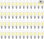 48-Pack Dimmable E12 LED Candelabra Bulbs 40Watt Equivalent, 5000K Daylight White, 450Lumens, 4W B11 Vintage Chandelier Light Bulbs, LED Filament Clear Glass Candle Lamp for Ceiling Fan Home Decor