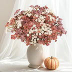 Baby Breath Flowers Fall Flowers Artificial Bulk, 10Pcs Fall Decor Fake Gypsophila Plants Bouquets Flowers Real Touch Faux Babies Breath Arrangement for Home Autumn Wedding Vase Decoration Fall Orange