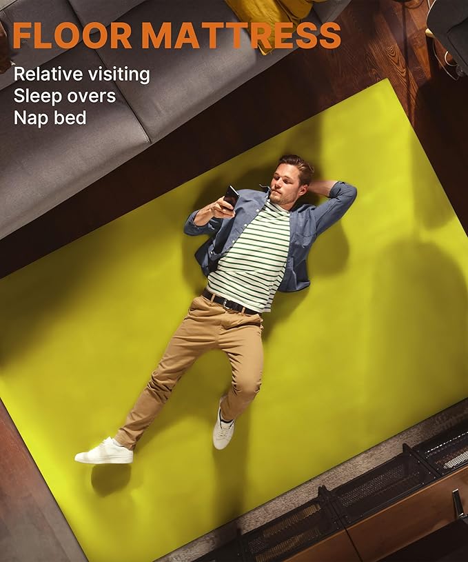 3 Inch GAIALOOP Thick Memory Foam Camping Mattress Sleeping Pad [Car/Tent/Cot] Glamping Portable Floor Mat Roll Up Futon Mattress for Guests Sleepover