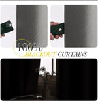 NICETOWN Grey Extra Wide 100% Blackout Linen Room Divider Curtain Screen Partitions, 100 inch per Panel, Energy Smart Thermal Insulated Drape for Closet