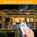 OMIKA 50ft 600 LEDs Solar Rope Lights, USB Charging, 20 Lighting Modes, Dimmable Timer Remote Control, IP68 Waterproof for Outdoor Trees, Parties, Gardens, Weddings, Christmas Decorations