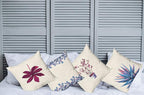 Ambesonne Botanical Throw Pillow Cushion Case Pack of 4, Minimalist Watercolor Painting Leaves Agave Branches Plant in a Pot, Modern Accent Double-Sided Digital Printing, 20", Dark Pink and Ceil Blue