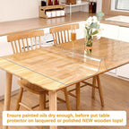 42 X 69 Inch Clear Plastic Dining Table Protector Tablecloth Desk Pad Mat Waterproof PVC Vinyl Rectangular Wooden Furniture Coffee Glass End Entryway Sofa Side Cabinet Top Protection Countertop Cover