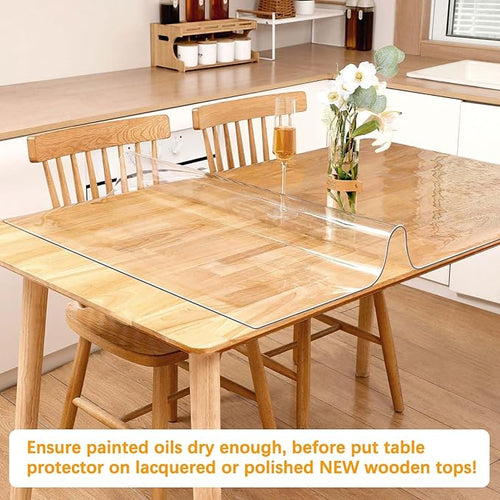16 X 30 Inch Clear Table Cover Protector 1.5mm Thick Table Protector for Dining Room Waterproof Plastic PVC Vinyl Tablecloth Cover Tabletop Protective Pad for Furnture Wooden Coffee Glass Side Surface