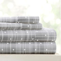 Linen Market Double-Brushed Patterned Microfiber California King Sheet Set 4 Piece – Oeko-TEX Certified Ultra Soft & Wrinkle-Free - 16" Deep Pocket Sheets Easy Care Cal-King Size - Polka Dot Gray