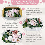 Artificial Flowers Decorations Pack of 2,Centerpieces for Wedding Reception Backdrop Decoration, Floral Decor Wall Home Entryway OutdoorDecorations (Creamy Pink)