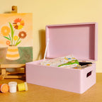Large Pink Wooden Box Storage with Hinged Lid | 11.8 x 7.87 x 5.51 inches (+-0.5) | with Handles | Gift Box Storage | Product NOT Intended for 15 Years OR Below