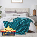 Walensee Sherpa Fleece Blanket (Queen Size 90”x90” Teal) Plush Throw Fuzzy Super Soft Reversible Microfiber Flannel Blankets for Couch, Bed, Sofa Ultra Luxurious Warm and Cozy for All Seasons