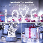 Fairy Lights Plug in, 99Feet 300LEDs Pure White String Lights, Waterproof Flexible Silver Wire Starry Lights for Bedroom Dorm Wedding Garland Wreath Wall Mason Jar Indoor Outdoor Christmas Tree
