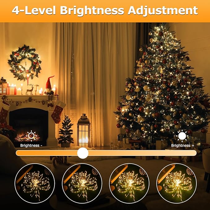 33FT 200 LED Fairy Lights Battery Operated with Timer & Remote, 8 Modes Dimmable Twinkle Lights, Waterproof Warm White Fairy String Lights for Outdoor Patio Wedding Mason Jar Party Bedroom Classroom