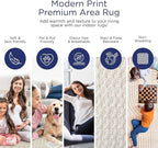 Abani Area Rug for Living Room -Nuevo 9' x 12' Beige Arch Pattern Area Rug, Soft and Durable Living Room Rug, Stain and Fade Resistant, Chic Modern Design, Pet & Kid Friendly