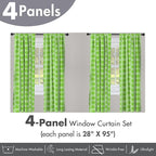 Ambesonne Lime Green Window Curtains Pack of 2, Simplistic Formless Geometric Shapes in Different Shades Theme, Lightweight Set with Rod Pocket, 4 Panels of - 28" x 95", Green