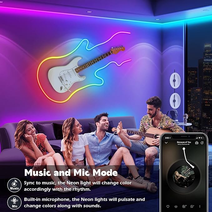 AILBTON 60Ft Neon Rope Lights,Flexible Led Rope Lights Control with App/Remote,Multiple Modes Rope Lights,IP65 Outdoor RGB Led Neons Lights,Music Sync Gaming Led Neon Light Strip for Bedroom Decor