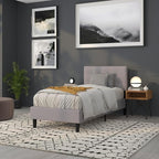 Flash Furniture Bedford Tufted Upholstered Twin Size Headboard in Light Gray Fabric
