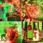 5 Pack Fairy Lights Battery Operated, 7 Feet 20 Led String Lights with Timer, Waterproof Firefly Lights on Silver Wire for Home Party Wedding Christmas Decorations, 6 Hours on/18 Hours Off, Red Green