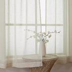 Aiyufeng Faux Linen Sheer Curtains 54 Inch Length 2 Panel Set, Fresh Farmhouse 54 Inch Long Sheer Linen Look Airy & Lightweight Elegant Window Treatments for Bedroom/Living Room/Kitchen, 30Wx54L inch