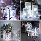 HXWEIYE 6 Pack White Fairy Lights Battery Operated, 7ft 20LED Mini Fairy Mason Jar String Light, Waterproof Firefly Starry Lights for DIY Wedding Party Bedroom Patio Christmas Décor